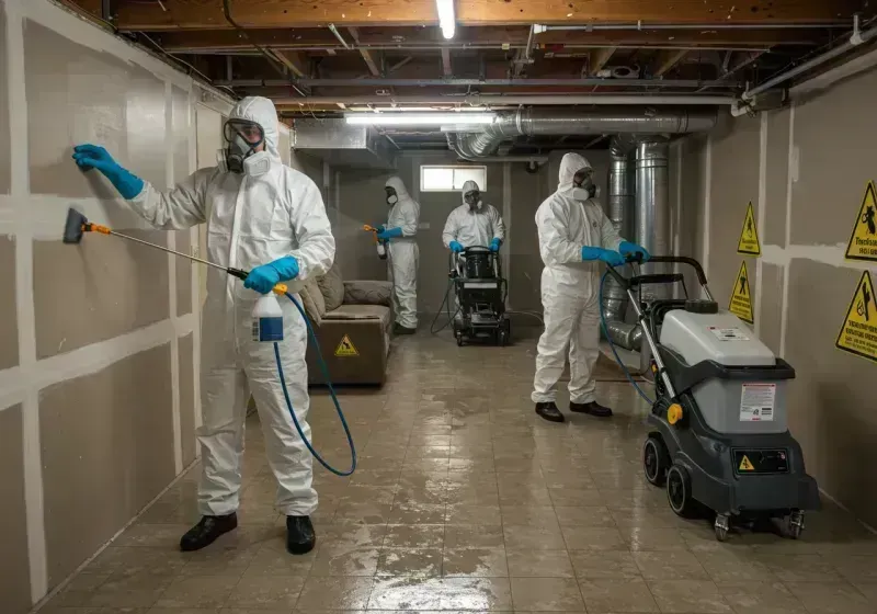 Basement Moisture Removal and Structural Drying process in Headland, AL